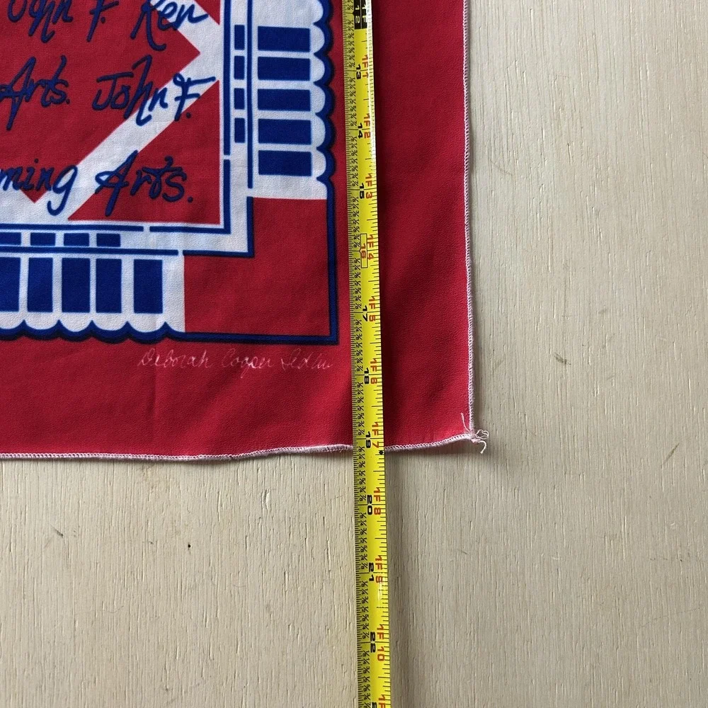 Deborah Cooper Scarf Womens One Size Red Geometric JFK Center Performing Arts